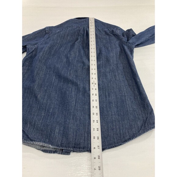 GAP Factory Shirt Women’s S Blue Denim Long Sleeve Button Up Casual Top - Picture 9 of 9